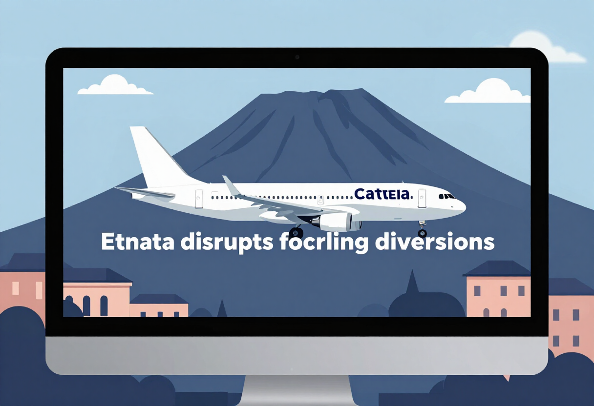 Etna ash disrupts Catania flights, forcing diversions and cancelations